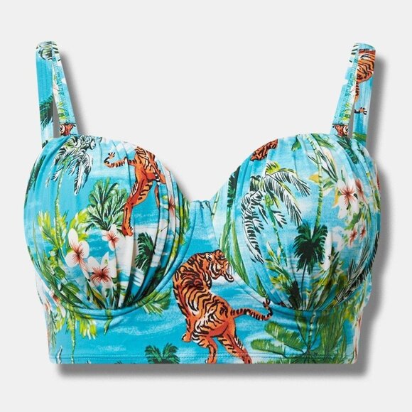 Torrid Blue Tropical Print Bikini - Picture 10 of 12